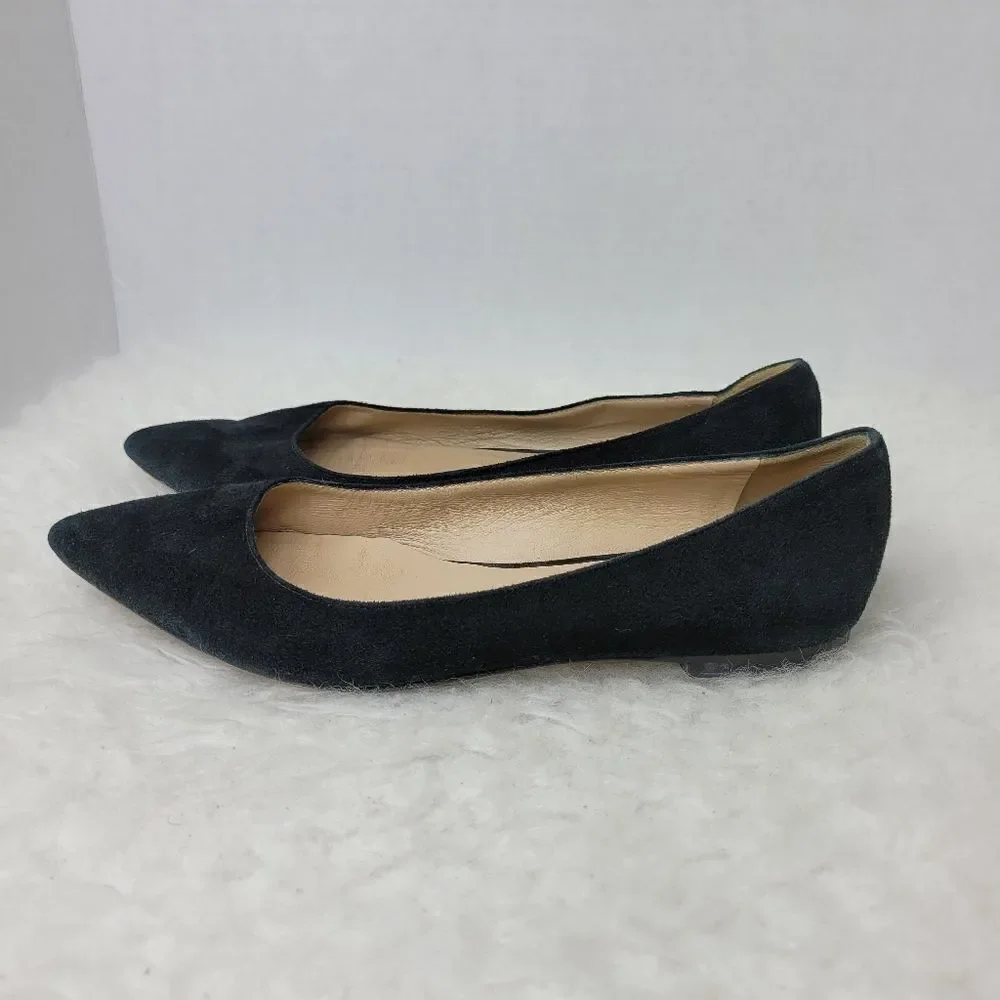 M. Gemi Black Suede Pointed Toe Flats  Ballet Womens Shoes Size 6.5 US 37 EUR